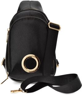 Monnari torebka plecak 2w1 torba damska crossbody z logo plecaczek miejski na jedno ramię torebka na telefon - czarny