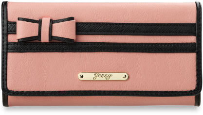 Duży portfel damski portmometka kolory GESSY skóra - różowy