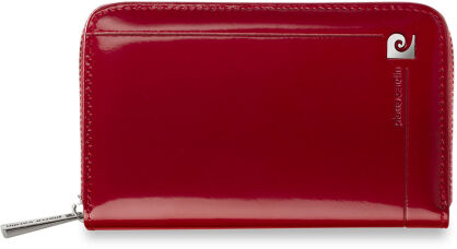 Szykowny, pojemny, damski portfel, PIERRE CARDIN - ciemny czerwony