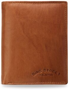 Funkcjonalny portfel męski BAG STREET miękka skóra naturalna - rdzawy