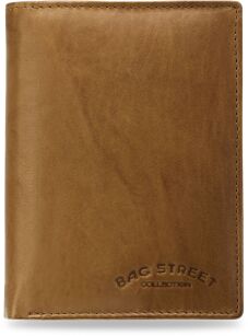 Pionowy portfel męski BAG STREET miękka skóra naturalna - brązowy