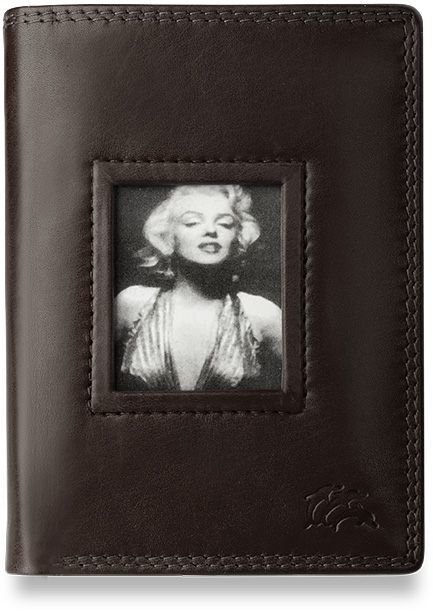 Marilyn monroe elegancki portfel damski skóra - brązowy
