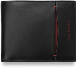 Poręczny portfel męski PIERRE CARDIN skóra naturalna - czarny z czerwonym