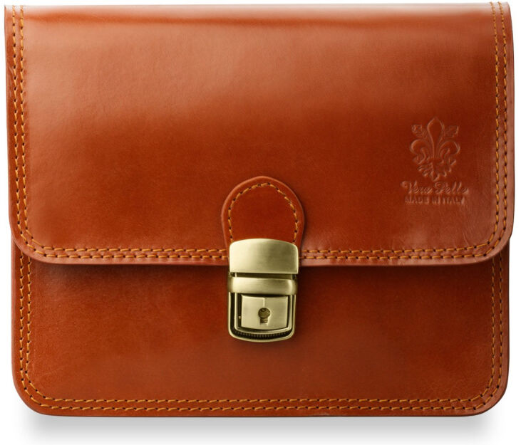 Skórzana włoska torebka damska listonoszka skóra naturalna VERA PELLE