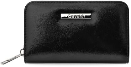 Mały portfel damski Cavaldi portfelik portmonetka ze skóry ekologicznej - czarny