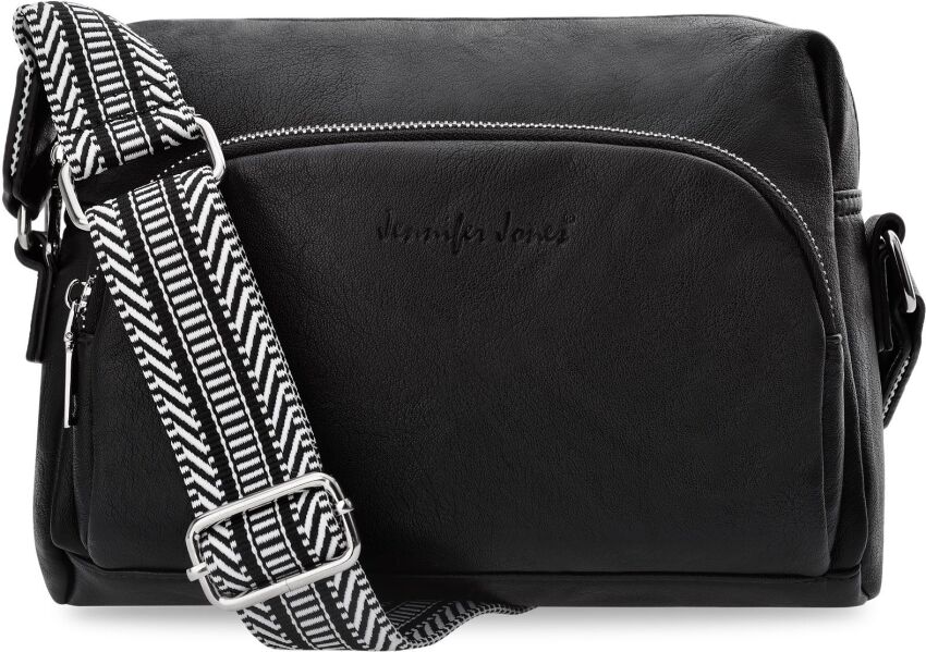 Torebka damska na ramię z paskiem crossbody skóra ekologiczna - czarna