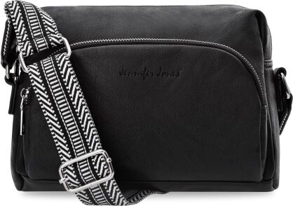 Torebka damska na ramię z paskiem crossbody skóra ekologiczna - czarna