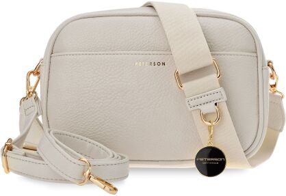 Torebka damska Peterson z dwoma paskami crossbody na ramię - beżowa
