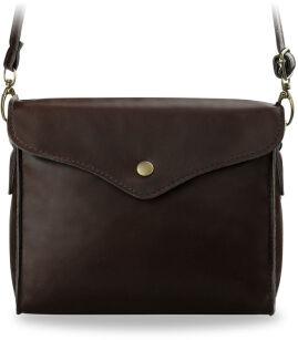 Mała klasyczna torebka listonoszka styl vintage - brązowy