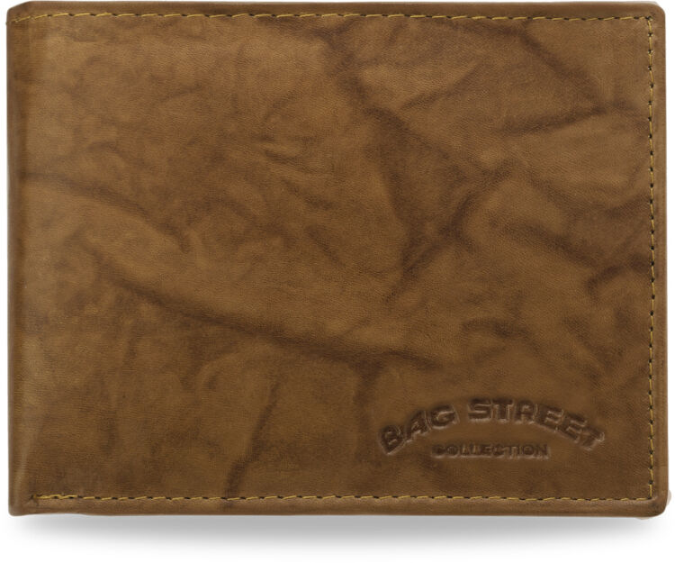 Męski portfel BAG STREET skóra naturalna stylowe kolory - brązowy