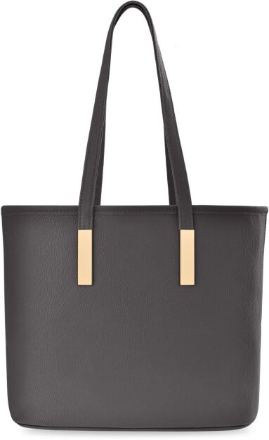 Klasyczna torebka damska shopper bag elegancka torba łódka na ramię - szary
