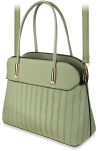 Elegancka torebka damska klasyczny kuferek torba shopper trzy komory - zielona - 2