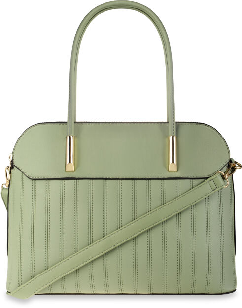 Elegancka torebka damska klasyczny kuferek torba shopper trzy komory - zielona