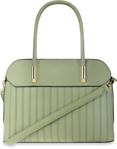 Elegancka torebka damska klasyczny kuferek torba shopper trzy komory - zielona