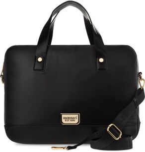 Monnari torba damska na laptopa 17 cali miękka teczka aktówka elegancka klasyczna torebka biznesowa - czarna