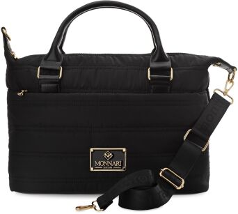Monnari duża torba damska sportowa miejska pikowana aktówka torebka shopper podróżna bagaż podręczny - czarna