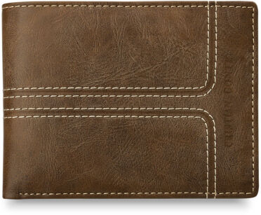 Poziomy portfel męski skóra naturalna vintage - camel