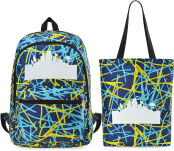 Młodzieżowy zestaw szkolny plecak + torba shopper + piórnik - granatowy - 7