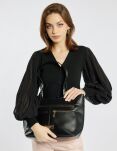 Monnari duża torba damska miejska torebka shopper łódka na ramię - czarna - 6