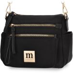 Monnari torba damska crossbody mała torebka na co dzień z kieszeniami i regulowanym paskiem - czarna - 5