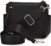 Monnari torba damska crossbody mała torebka na co dzień z kieszeniami i regulowanym paskiem - czarna - 3