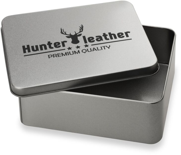 Metalowe ozdobne pudełko prezentowe na portfel pudełeczko na prezent - srebrny