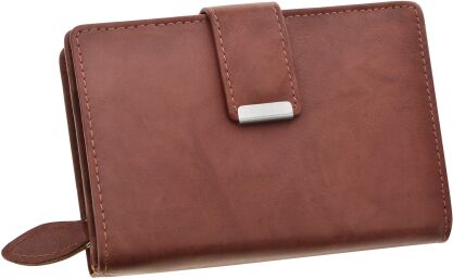 Poręczny damski portfel portmonetka - brązowy