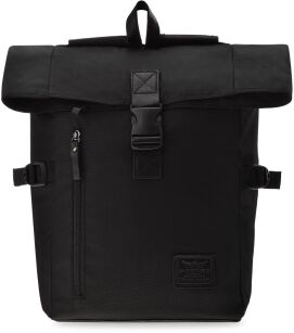Plecak damski męski podróżny miejski na laptopa szkolny turystyczny sportowy pojemny bagaż duży z klapą antykradzieżowy - czarny