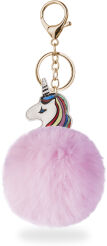 Breloczek zawieszka do kluczy torebki pompon jednorożec unicorn - fioletowy