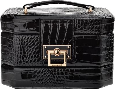 Duży elegancki kuferek etui na biżuterię Monnari kosmetyczka szkatułka organizer – czarny
