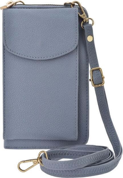 Mała damska torebka listonoszka 2w1 na telefon portfel kopertówka - niebieska