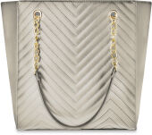 Pikowana torebka damska duża torba shopper bag a4 - szary - 2