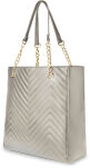 Pikowana torebka damska duża torba shopper bag a4 - szary - 3