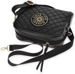 Monnari torebka damska pikowana crossbody na ramię z regulowanym paskiem - czarna - 3