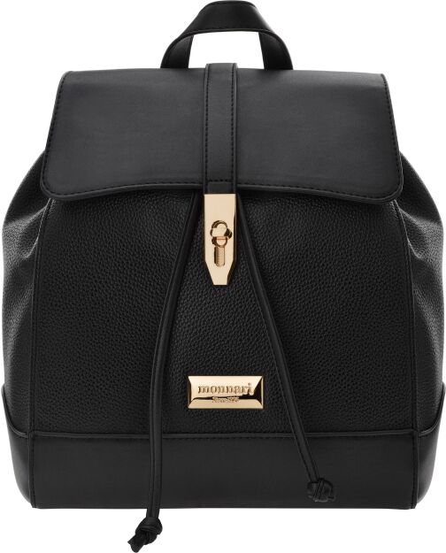 Monnari damski plecak z klapą i ściągaczem klasyczny elegancki plecaczek miejski - czarny