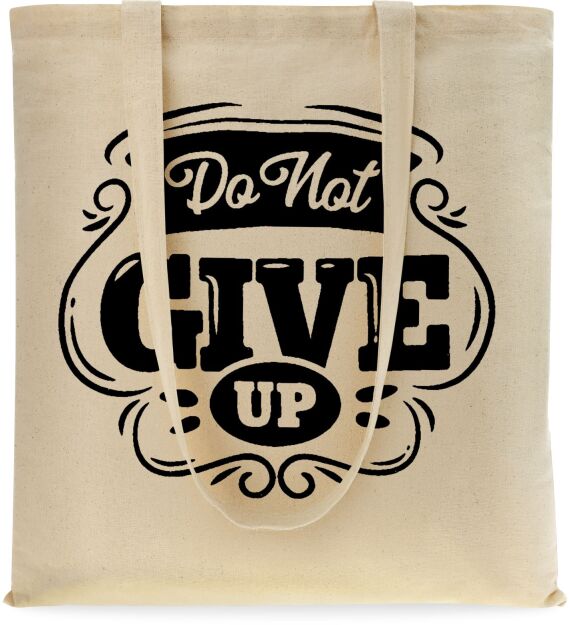 Ekotorba shopper bawełniana na zakupy miejska z nadrukiem - do not give up - beżowa