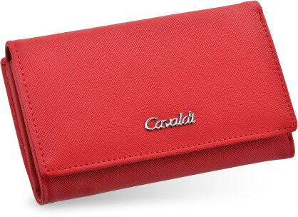 Cavaldi klasyczny mały portfel damski portmonetka w eleganckim pudełku - czerwony