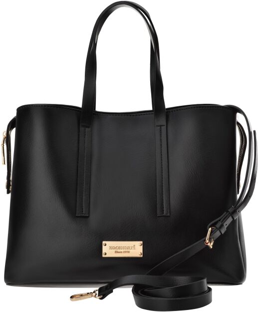 Monnari torba damska z kolekcji Premium duży kuferek shopper sztywna torebka - czarna