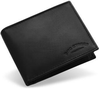 Męski portfel BAG STREET skóra naturalna stylowe kolory - czarny