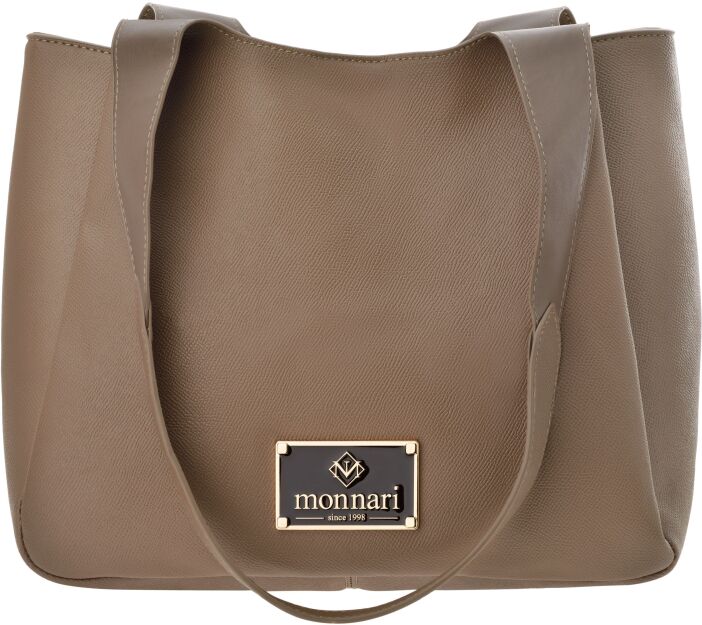 Monnari torba typu shopper duża torebka damska na ramię klasyczna - beżowa
