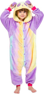 Jednoczęściowa piżama kigurumi kombinezon dziecięcy kostium przebranie onesie - pastelowa fioletowa panda