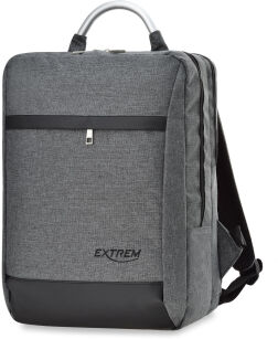 Solidny plecak męski do pracy szkoły 2w1 plecak torba na laptopa Bag Street Extrem - szary