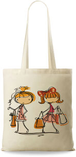 Torba shopperbag eko torba bawełniana z nadrukiem na zakupy- dziewczynki