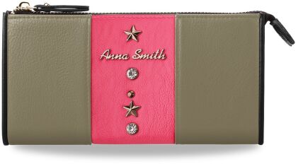 Portfel ANNA SMITH gwiazdki cyrkonie neon - różowy