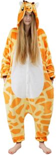 Piżama kigurumi jednoczęściowe przebranie kostium z kapturem – żyrafa