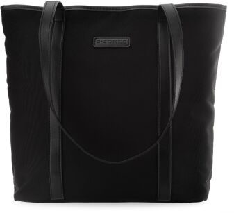 Duża torebka damska Jennifer Jones pojemna torba a4 na ramię klasyczna shopperka miejska na zamek - czarna