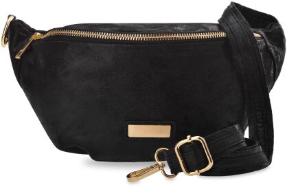 Elegancka torebka nerka damska zamszowa klasyczna saszetka crossbody - czarna