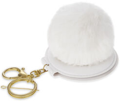 Brelok breloczek pompon małe lusterko do torebki zawieszka – biały