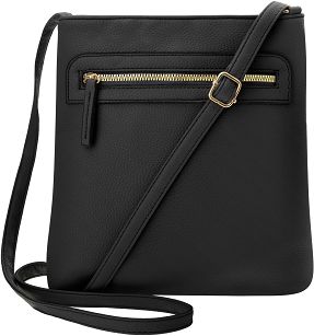 Elegancka torebka listonoszka damska crossbody z kieszeniami klasyczna mała na ramię - czarna