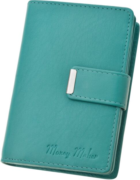 Poręczny damski portfel portmonetka - turkusowy